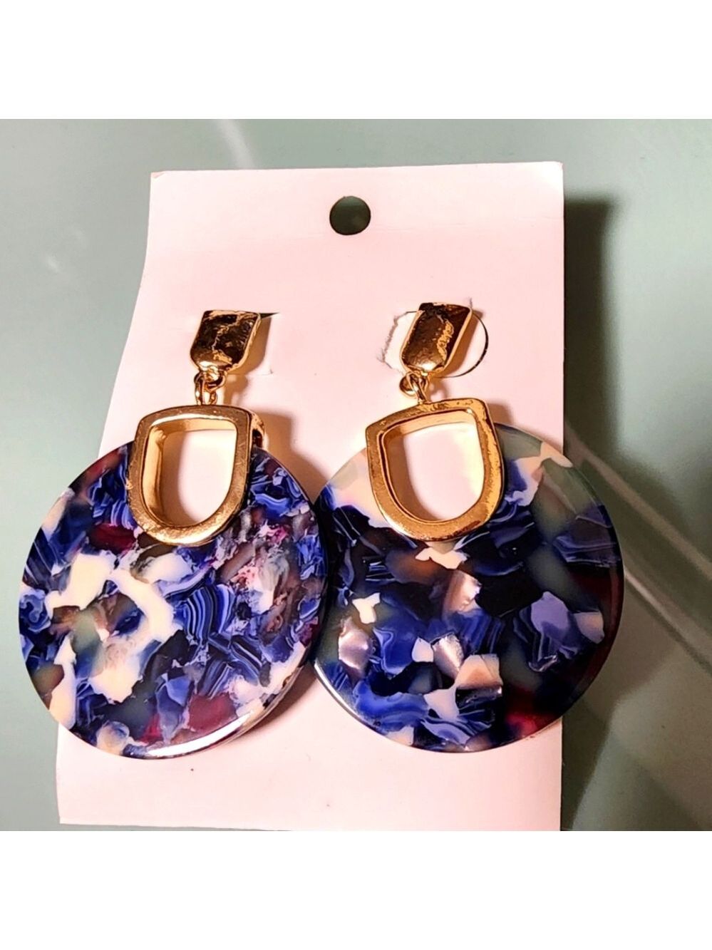 Blue Lucite Earrings